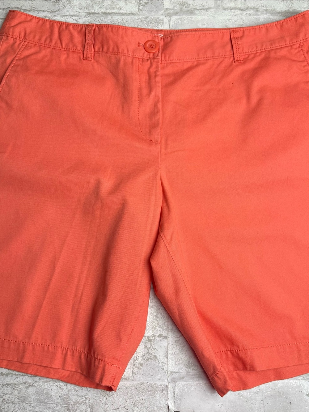 Loft Orange Coral Bermuda Shorts EUC 12 💯 Cotton 😍